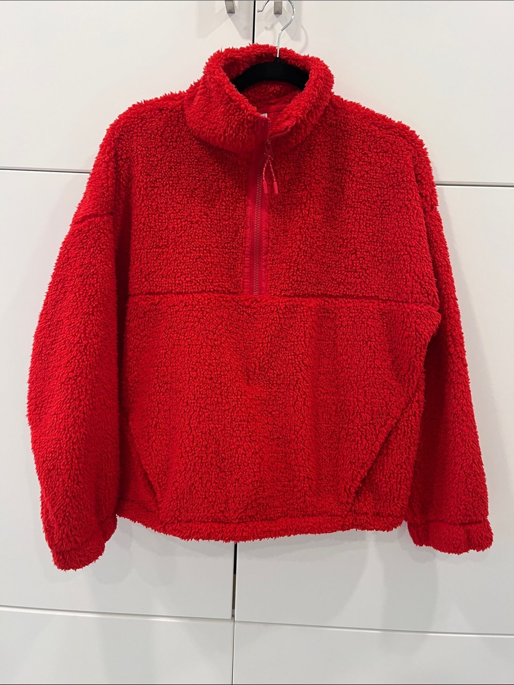 No Boundaries Red Sherpa Half-Zip Pullover Jacket